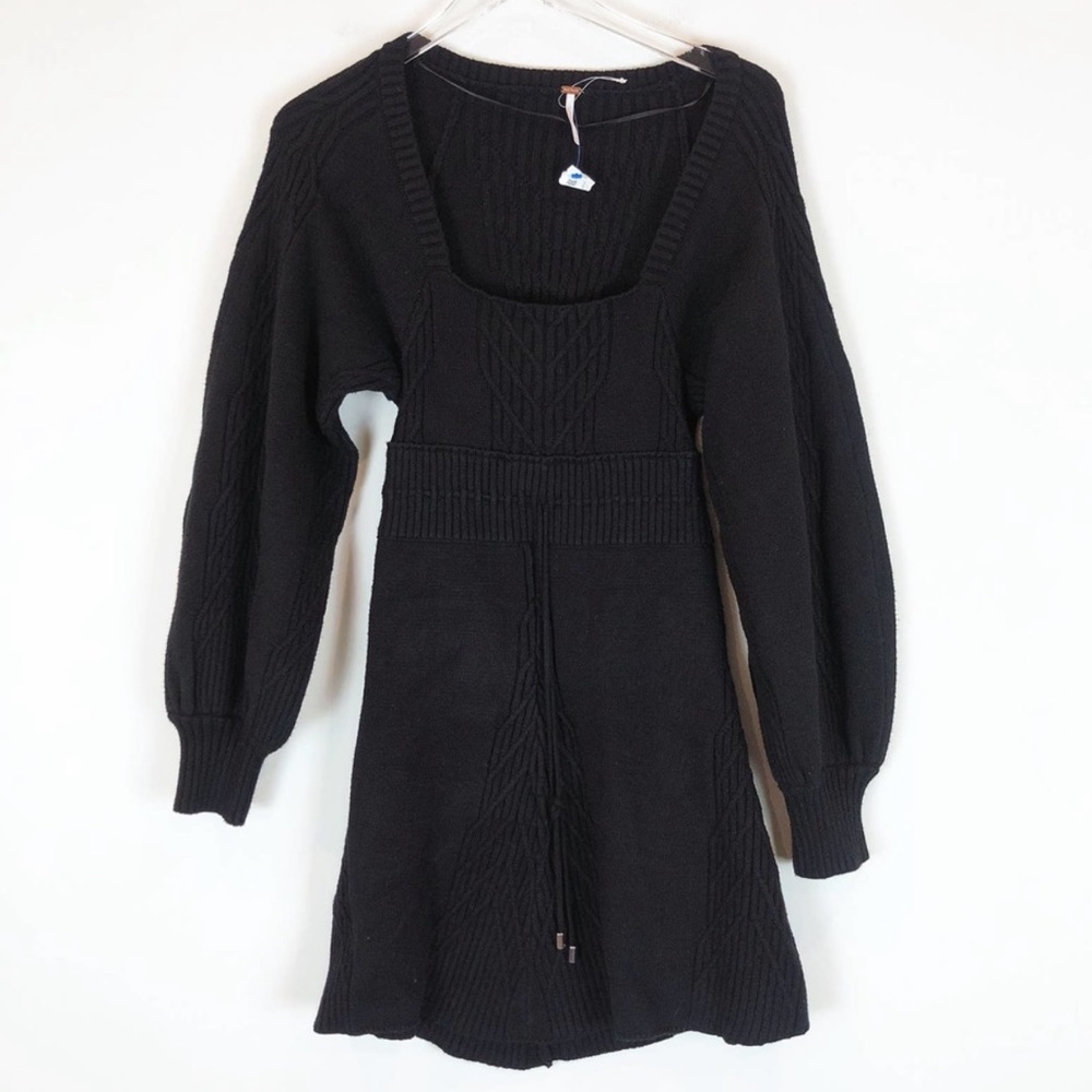 NWT FREE PEOPLE Dress Emmaline Square Neck Puff Long Sleeve